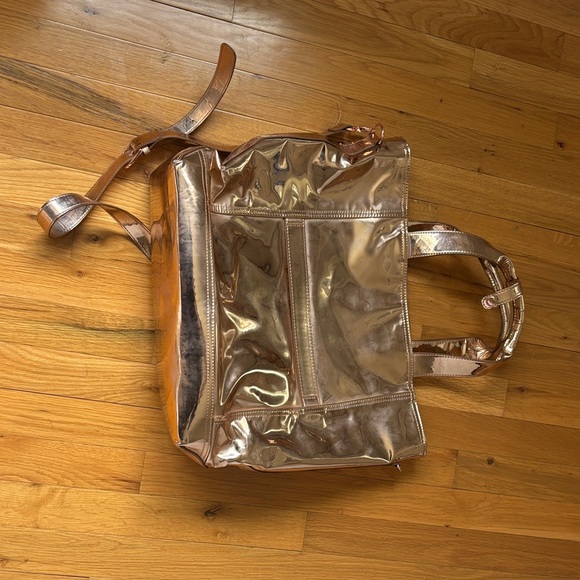 West Elm Handbags - West Elm Shimmering Rose Gold Tote